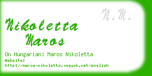 nikoletta maros business card